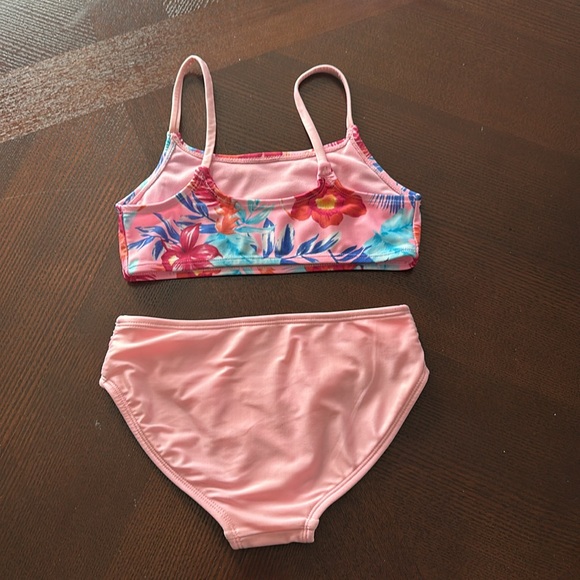 Art Class Girls Pink Floral Swimsuit Set Size 6/6x - Picture 3 of 10